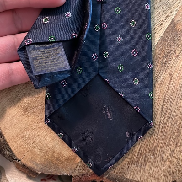BROOKS BROTHERS Men silk Tie Graphic Rounds Floral Print Blue Multicolor $88 NEW - Picture 5 of 14